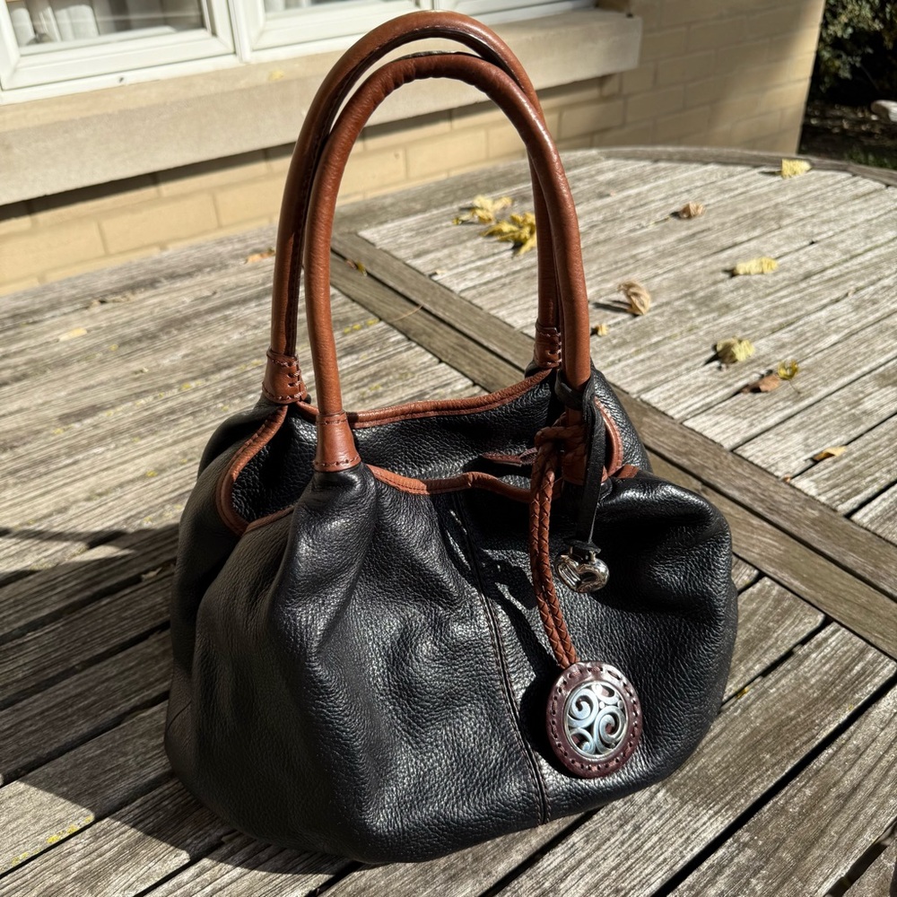 SOLD
Brighton Tatum London Groove Elegant Black Leather Hobo Shoulder Bag